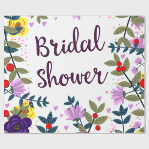 Bridal Shower Vintage Flowers Wrapping Paper