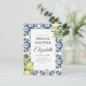 Bridal Shower Vintage Lemon Foliage Mediterranean Invitation Postcard (Standing Front)