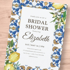 Bridal Shower Vintage Lemon Foliage Mediterranean Invitation Postcard