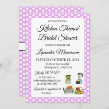 Bridal Shower Vintage Polka Dots Bows Lavender