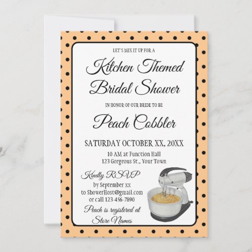 Bridal Shower Vintage Polka Dots Bows Peach