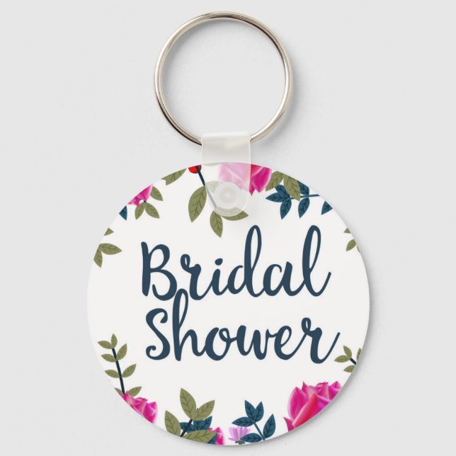 Bridal Shower Vintage Roses Keychain (Front)
