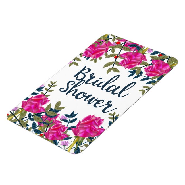 Bridal Shower Vintage Roses Magnet (Left Side)