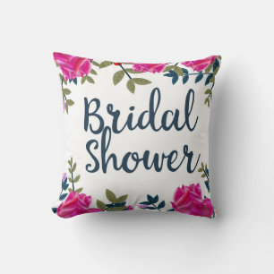 Bridal Shower Vintage Roses Throw Pillow