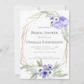 BRIDAL SHOWER | Violet Anemone Floral Bouquets Invitation (Front)