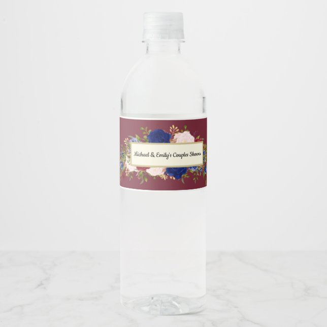 Bridal Shower Water Bottle Labels Wedding Favor (Front)