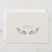 Bridal Shower Watercolor Anemone Olive Leaf Wreath Invitation (Back)
