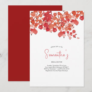 Bridal Shower Watercolor Berries Christmas Party Invitation