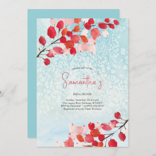 Bridal Shower Watercolor Christmas Party Invitation