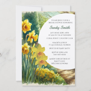 Bridal Shower Watercolor Daffodils  Invitation
