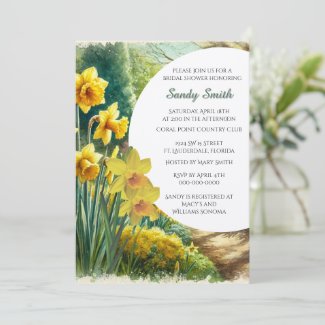 Bridal Shower Watercolor Daffodils