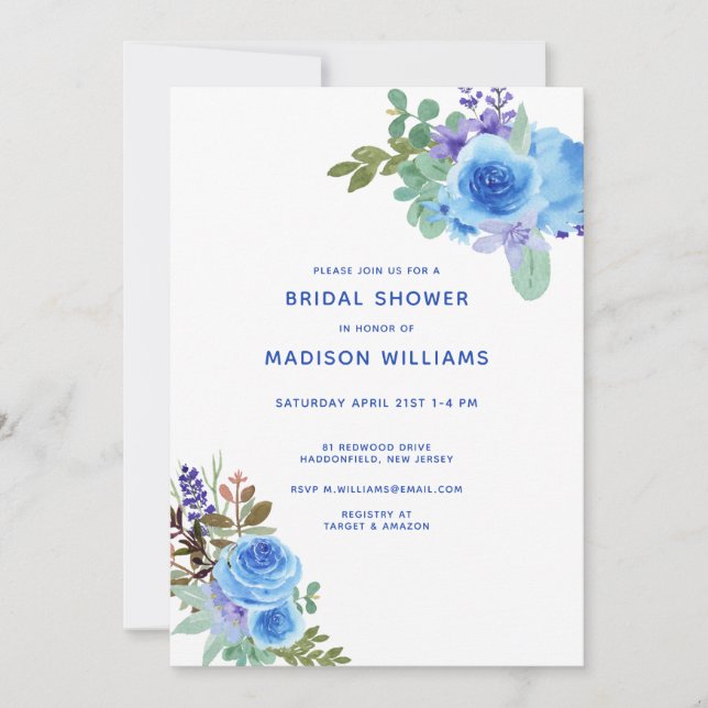 BRIDAL SHOWER Watercolor Floral (Front)