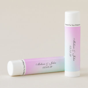 Bridal Shower Watercolor Pink Blue Ombre Lip Balm