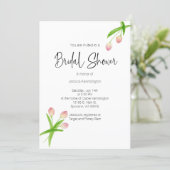 Bridal Shower Watercolor Spring Tulips Invitation (Standing Front)