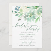 Bridal Shower Watercolor Succulent Greenery Invitation (Front/Back)