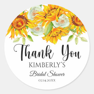 Bridal Shower Watercolor Sunflower Sticker