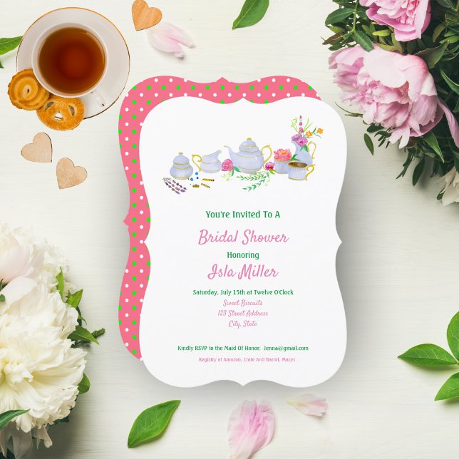 Bridal Shower Watercolor Tea Party Invitation (Creator Uploaded)