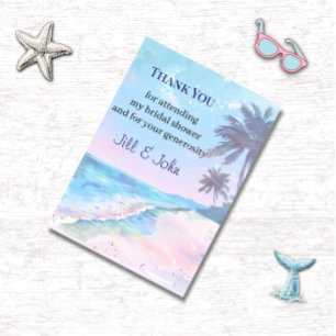 Bridal Shower Watercolor Thank You Card Wedding