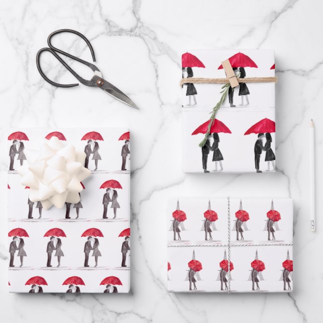 Bridal shower Wedding Anniversary Romantic Cute Wrapping Paper Sheets (Front)