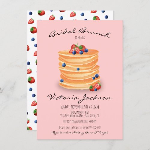 Bridal Shower Wedding Brunch Pancakes Invitation