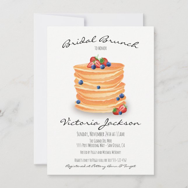 Bridal Shower Wedding Brunch Pancakes Invitation (Front)