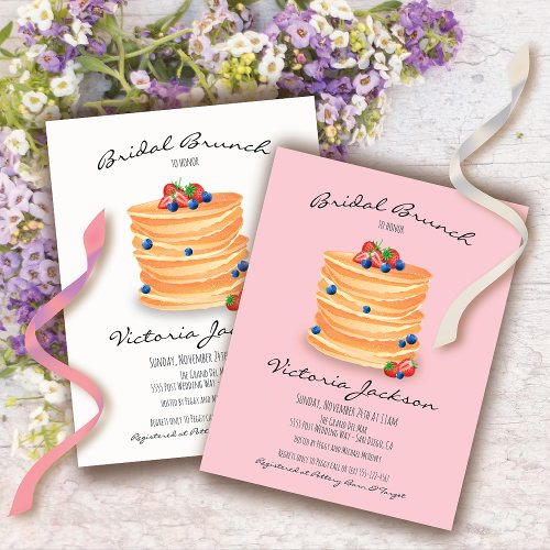 Bridal Shower Wedding Brunch Pancakes Invitation
