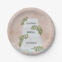 Bridal Shower, Wedding Cake with Greenery