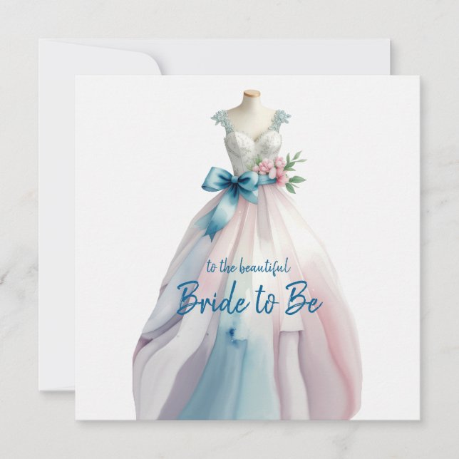 Bridal Shower Wedding Dress Bride to Be Card (Front)
