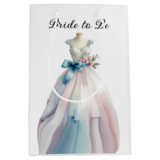 Bridal Shower Wedding Dress Bride to Be Medium Gift Bag (Front)