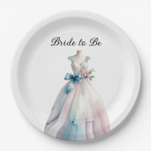 Bridal Shower Wedding Dress Bride to Be Paper Plates