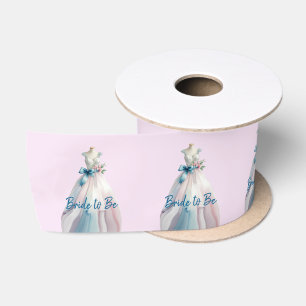 Bridal Shower Wedding Dress Bride to Be Satin Ribbon