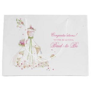 Bridal Shower Wedding Dress Congratulations Large Gift Bag