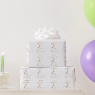 Bridal Shower Wedding Dress Congratulations Wrapping Paper