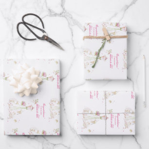 Bridal Shower Wedding Dress Congratulations Wrapping Paper Sheets