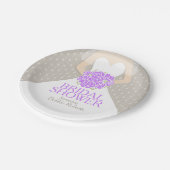 Bridal shower wedding dress custom paper plates (Angled)