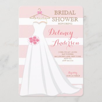 Bridal Shower Wedding Dress Invitations by ThreeFoursDesign at Zazzle