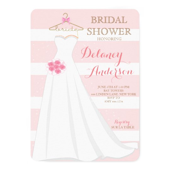Bridal Shower Wedding Dress Invitations | Zazzle.com