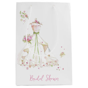 Bridal Shower Wedding Dress Medium Gift Bag