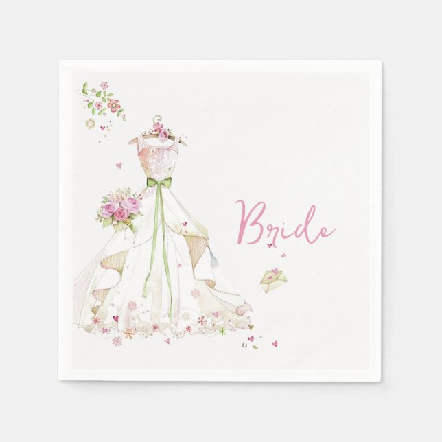 Bridal Shower Wedding Dress  Napkins (Front)
