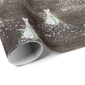 Bridal shower Wedding dress rustic party Wrapping Paper (Roll Corner)