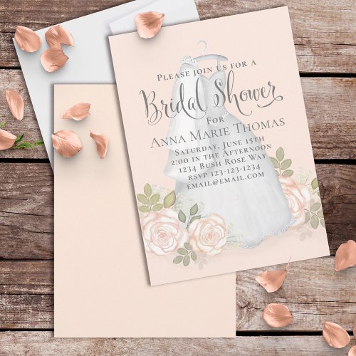 Bridal Shower Wedding Elegant Watercolor Floral Invitation