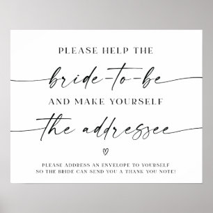 Bridal Shower Wedding Envelope Address Poster