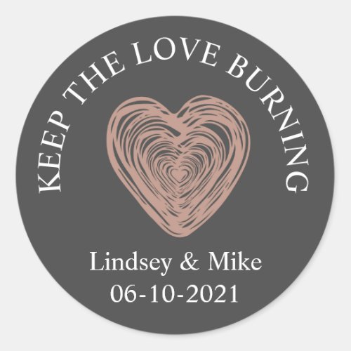 Bridal shower Wedding favor Candle Classic Round Sticker