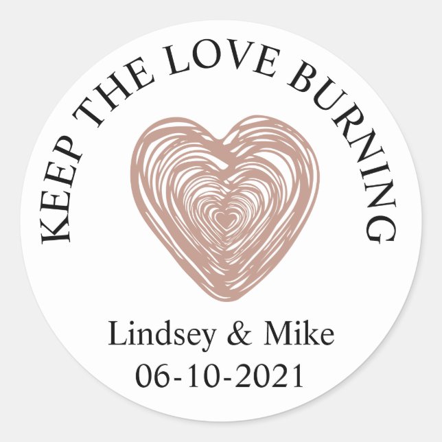 Bridal shower, Wedding favor, Candle Classic Round Sticker (Front)