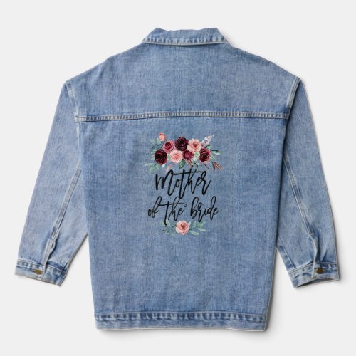 Bridal Shower Wedding For Bride Mom Mother Of The  Denim Jacket