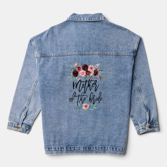 Bridal Shower Wedding For Bride Mom Mother Of The  Denim Jacket (Back)
