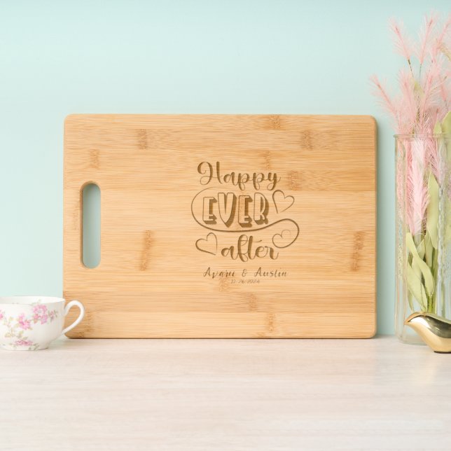 Bridal Shower Wedding Gift  Engraved Cutting Board (Upright)