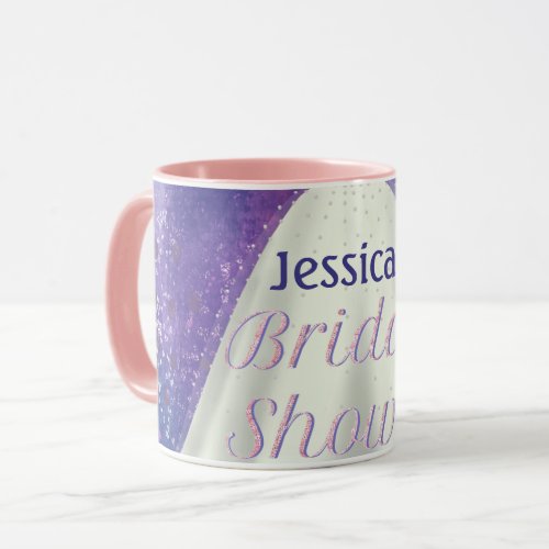 Bridal Shower Wedding Gown Purple  Rose Gold Glam Mug
