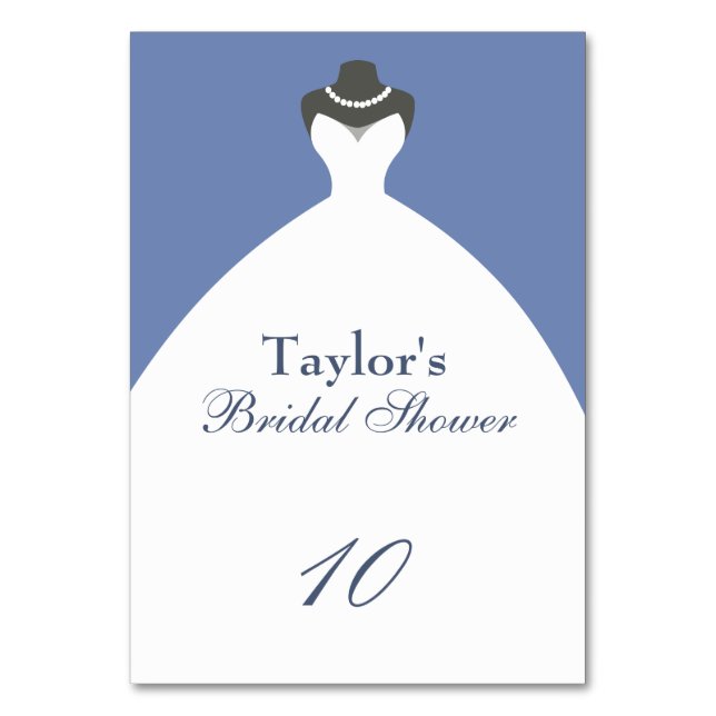 Bridal Shower Wedding Gown Table Number (Front)