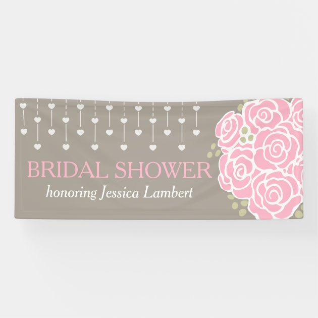 Bridal Shower Wedding Posy Name Banner